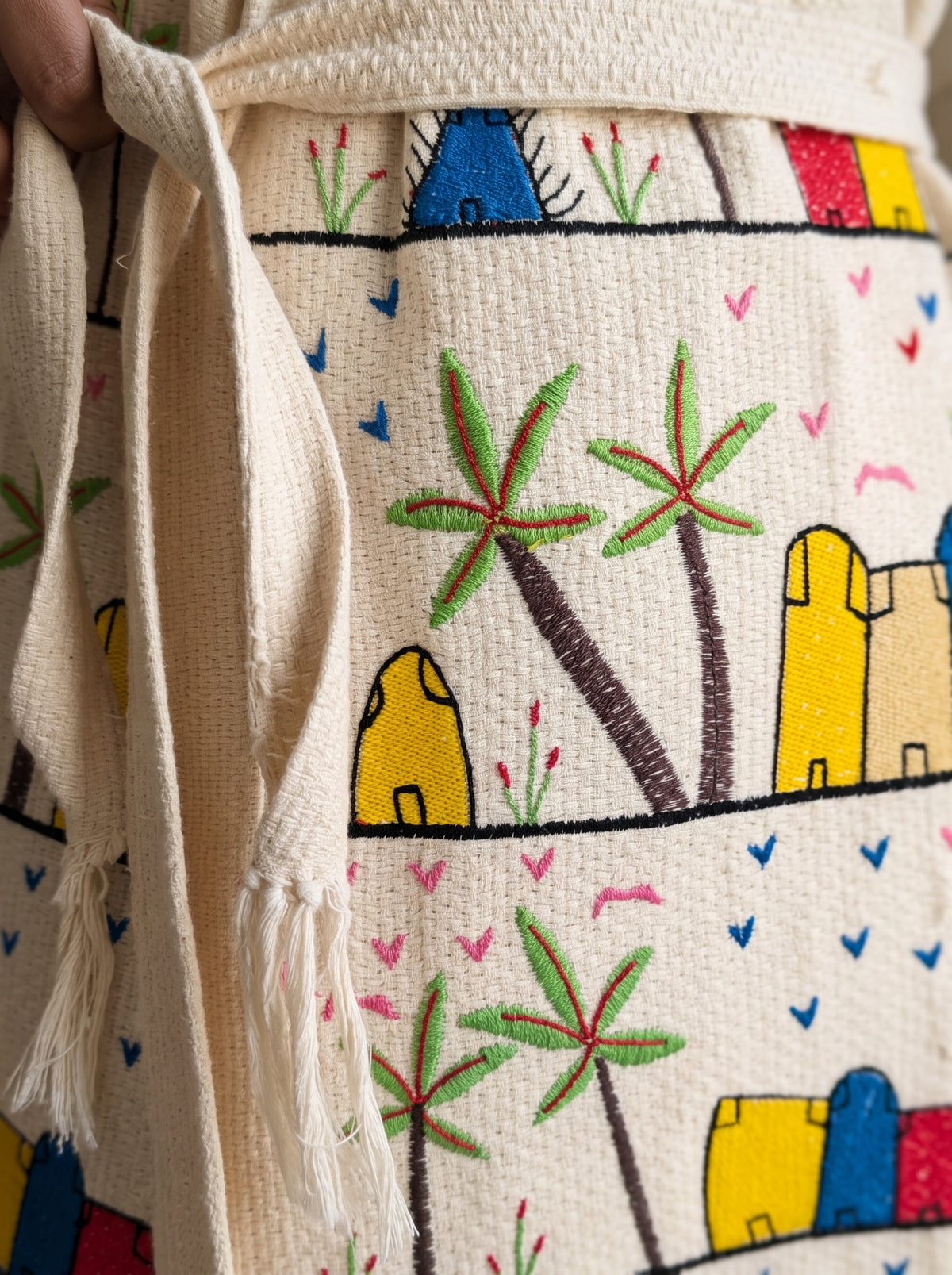 Handwoven Akhmim Cotton Embroidered Robe