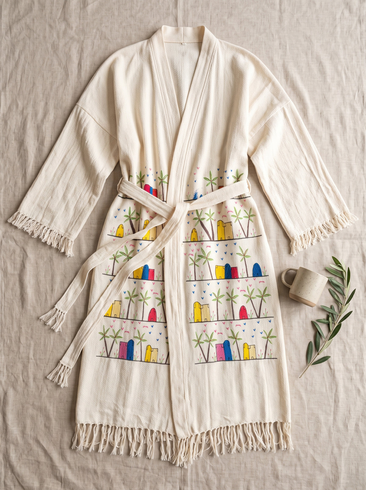 Handwoven Akhmim Cotton Embroidered Robe